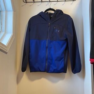Under Armour Kids Navy and Royal Blue Hooded Rain Jacket